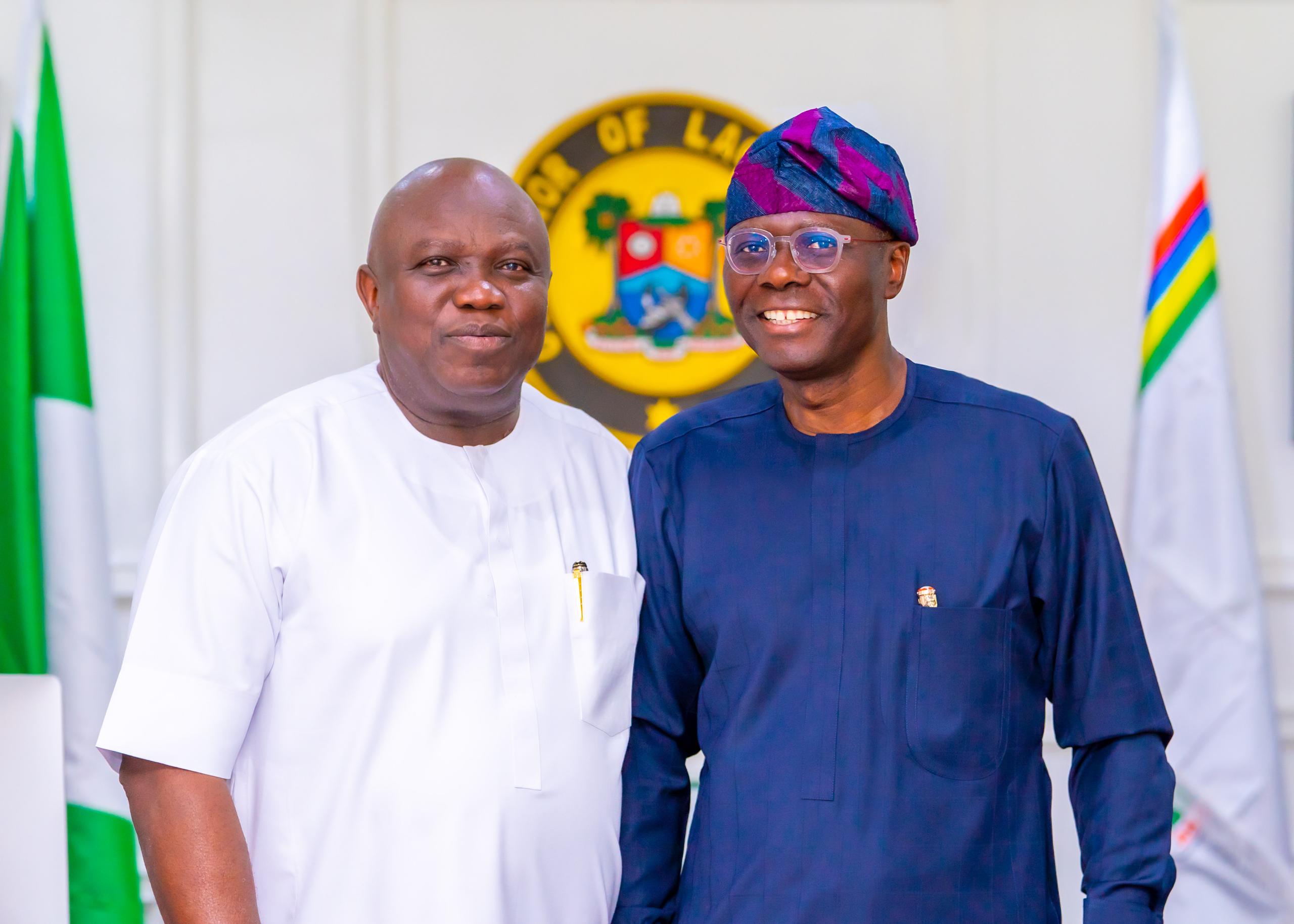 GOV. SANWO-OLU RECEIVES FORMER GOVERNOR OF LAGOS STATE, MR. AKINWUNMI AMBODE AT LAGOS HOUSE, ALAUSA, IKEJA